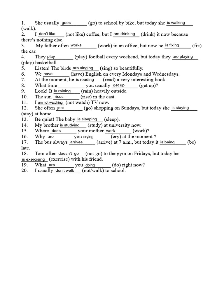 English Verb Tense Exercises | PDF | Chess Theory | Chess
