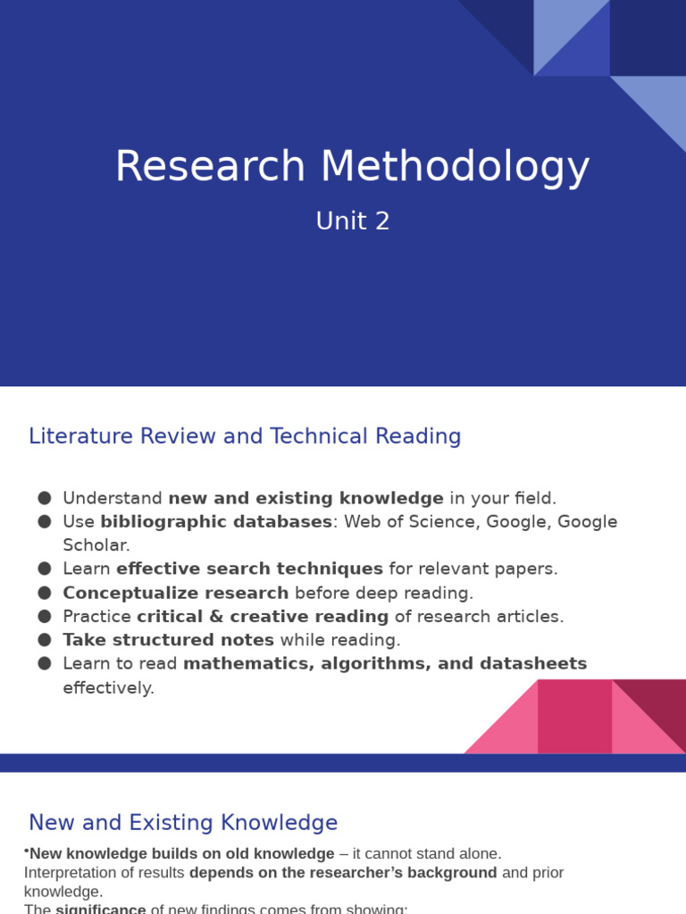 Research Methodology: Unit 2 | PDF | Knowledge | Learning