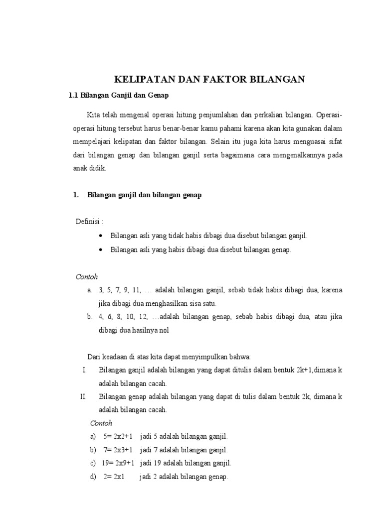 Makalah Matematika Kelipatan Dan Faktor Bilangan