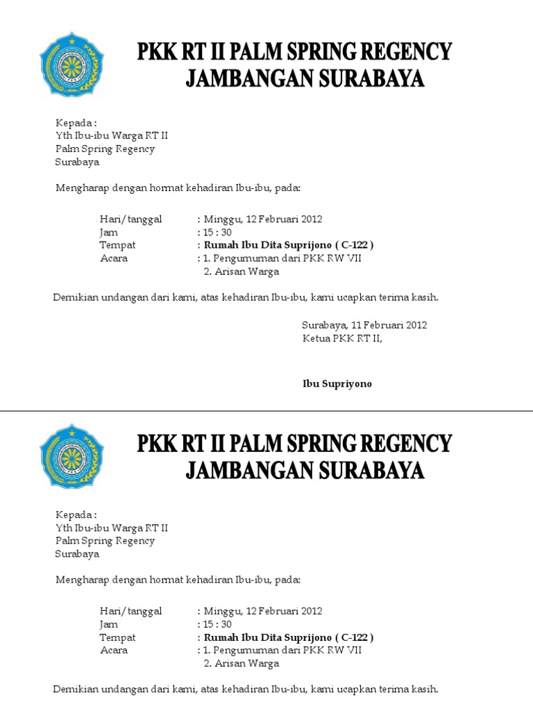 Undangan Arisan 2011-12