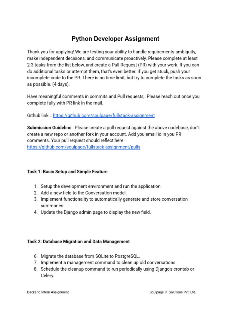 Python Developer Assignment Guide | PDF | Databases | Information ...