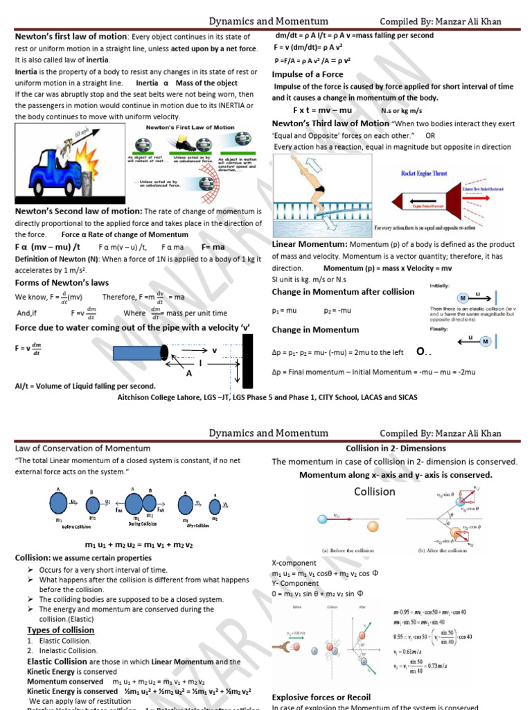 Dynamics and Momentum Explained | PDF | Force | Momentum