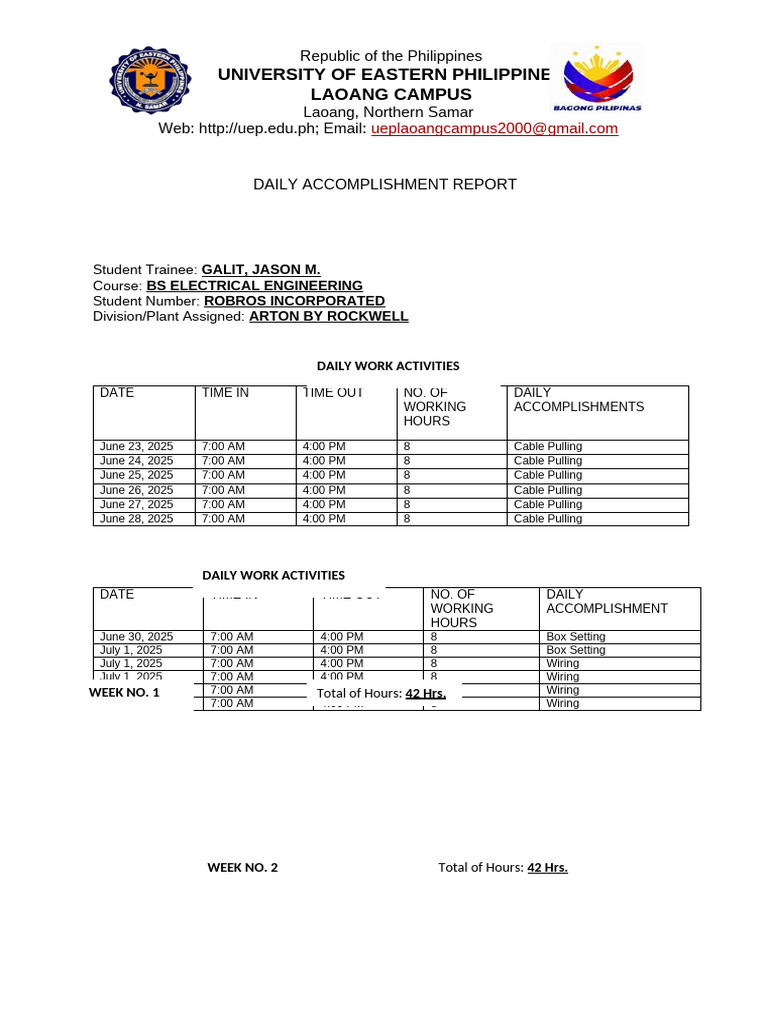 Heading For UEP Laoang 2 | PDF