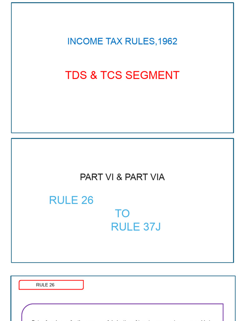 TDS Rules for Income Tax Deductions | PDF | Tax Deduction | Income Tax