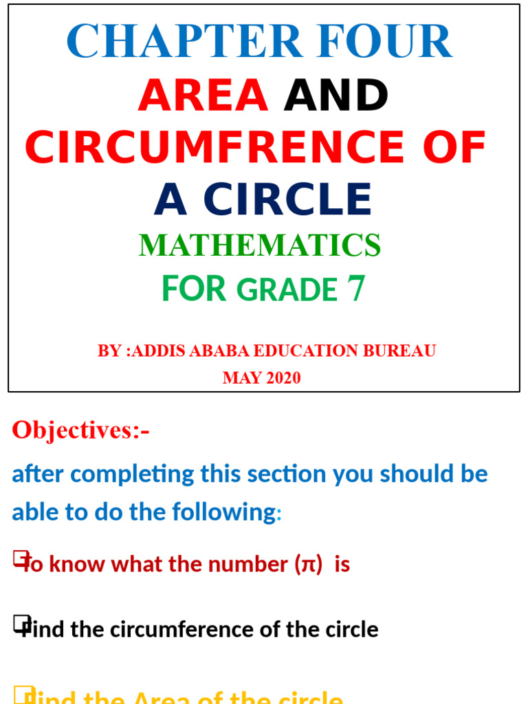 Grade 7 Circle Area & Circumference | PDF | Circle | Pi