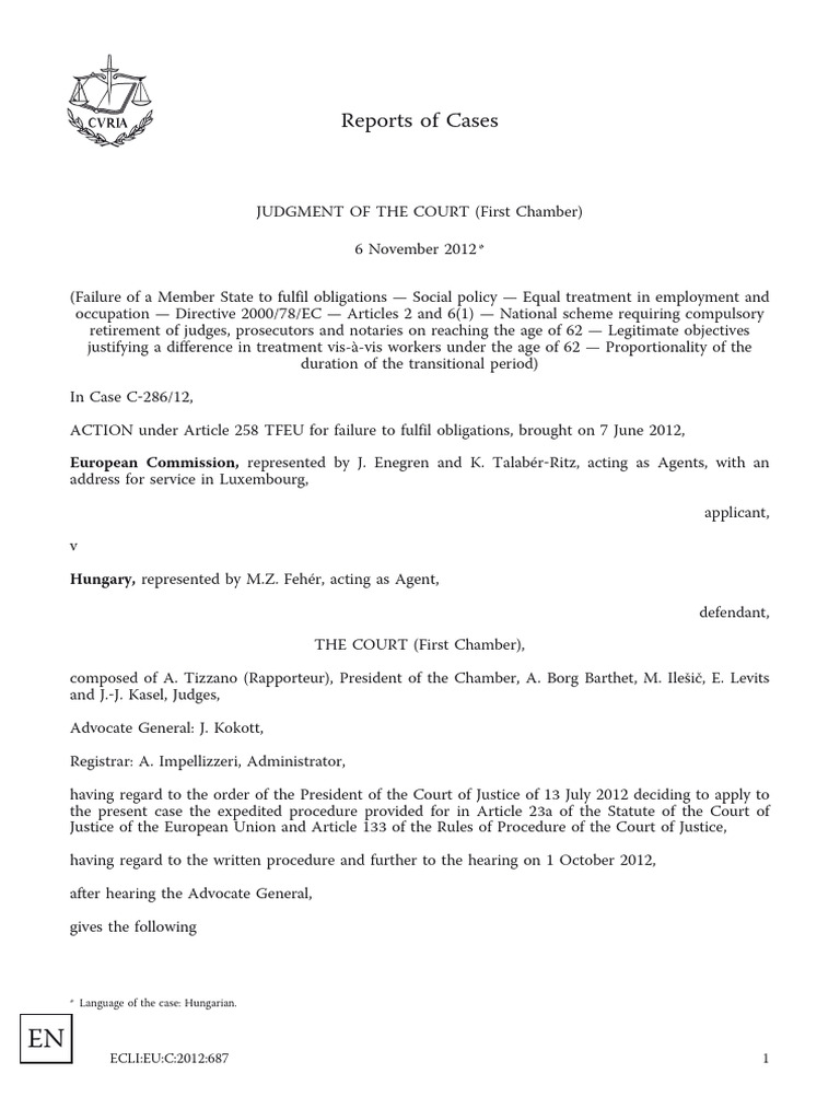 Bizottság Vs Mo PDF | PDF | European Court Of Justice | Judgment (Law)