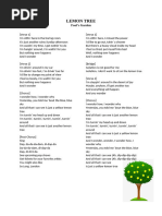Lemon Tree Lyrics by Fools Garden | PDF