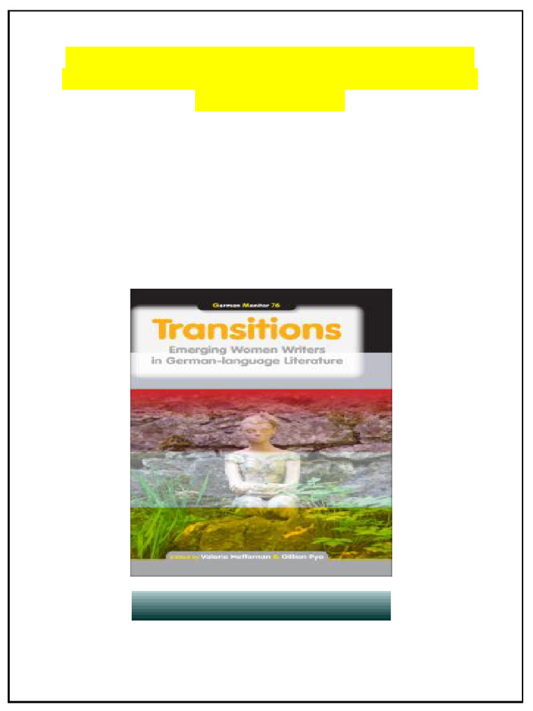 Transitions Emerging Women Writers in German Language Literature 1st ...