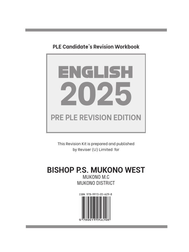 PLE Revision Workbook for Candidates | PDF | Reading Comprehension | Plural