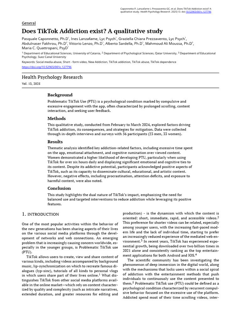 Does TikTok Addiction Exist - A Qualitative Study | PDF | Methodology ...