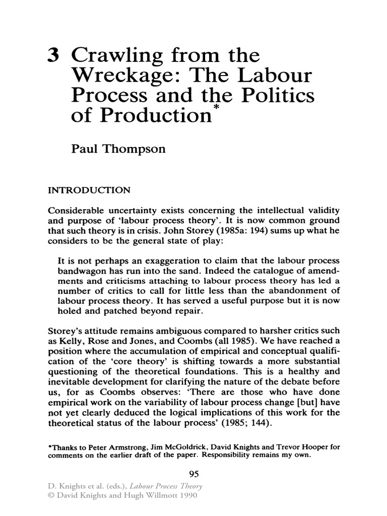 Labour Process Theory: A Critical Review | PDF | Exploitation Of Labour ...