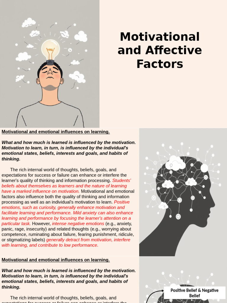 Motivational and Affective Factors in Learning | PDF | Motivation ...