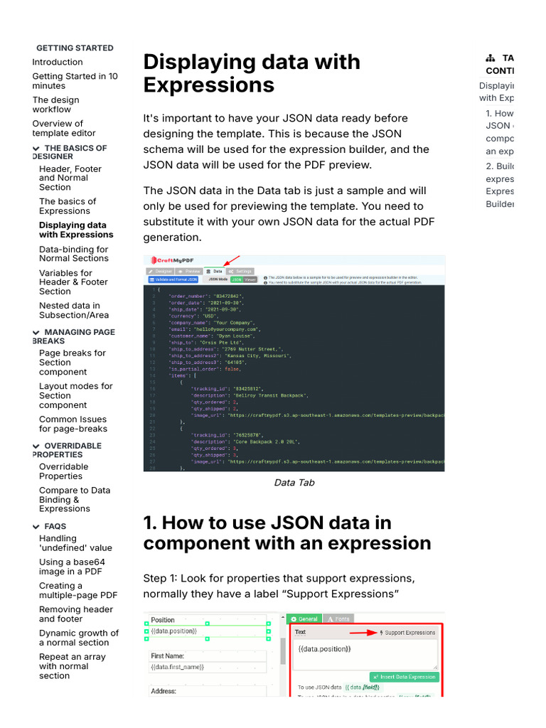 Using JSON Data with Expressions | PDF | Json | Software