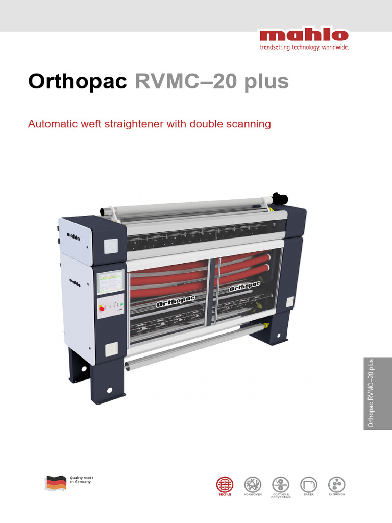 Orthopac RVMC–20 Plus: AI Weft Straightener | PDF | Textiles | Computer ...