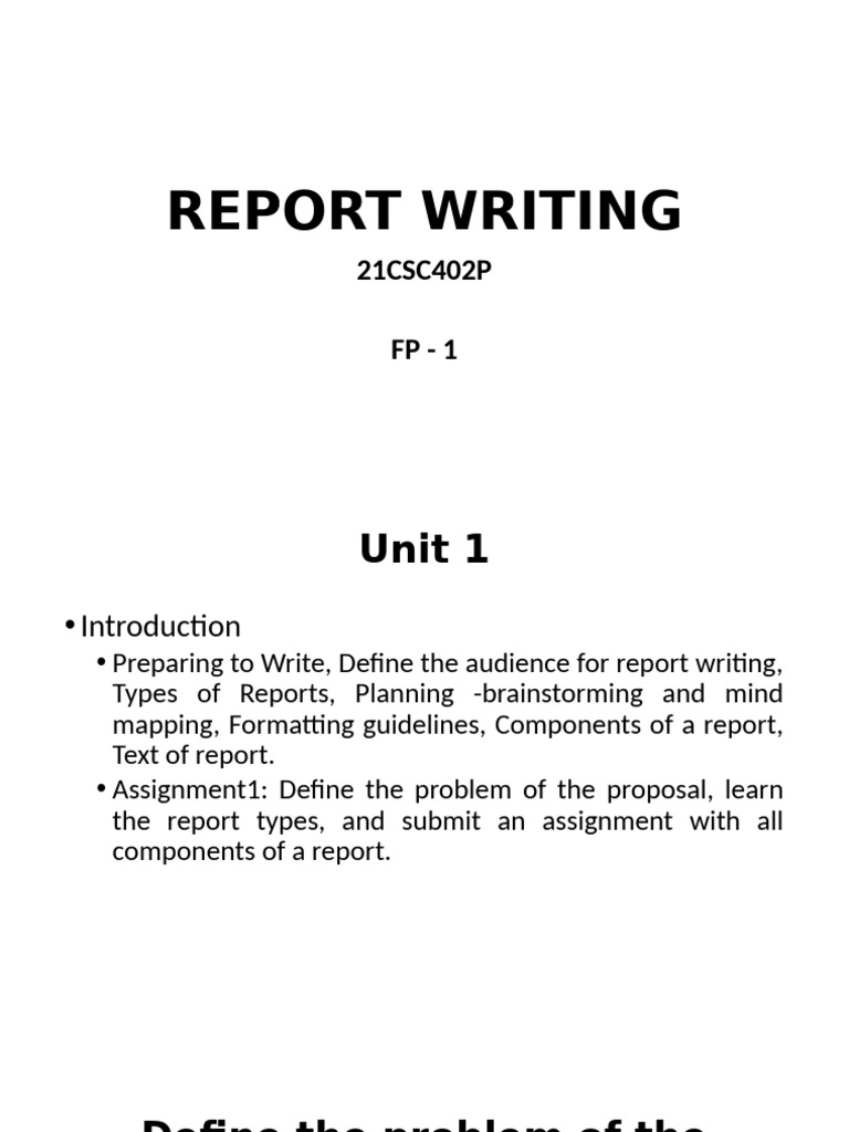 Report Writing: 21CSC402P FP - 1 | PDF
