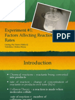 Experiment #1: Factors Affecting Reaction Rates: Garing, Pia Vianca Nikka Q. Tolentino, Chelsea Reyna