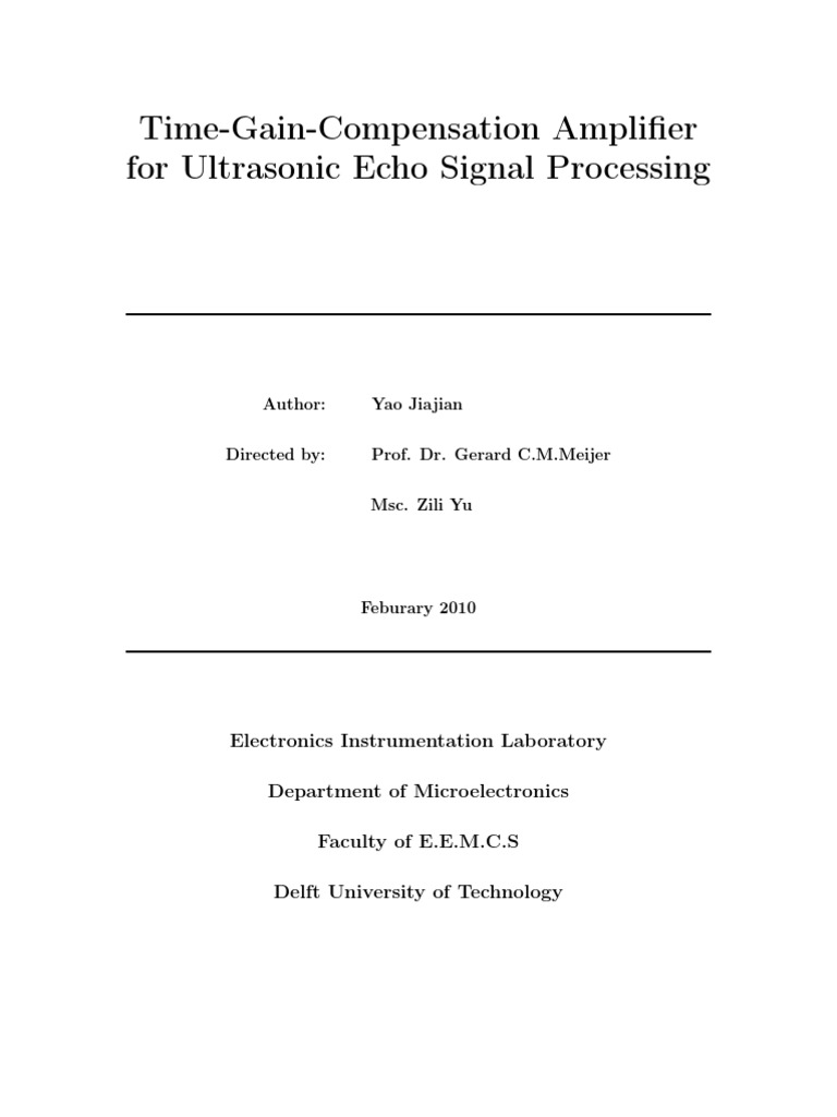 Amplifier For Ultrasonic Echo Signal Processing