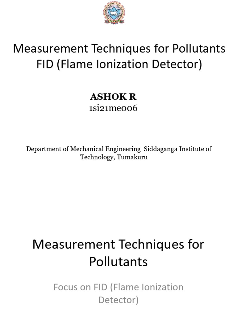 FID Measurement Techniques for Pollutants | PDF