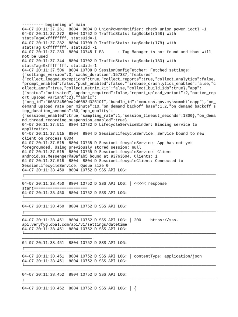 SSS API Log and Error Report | PDF | System Software | Software