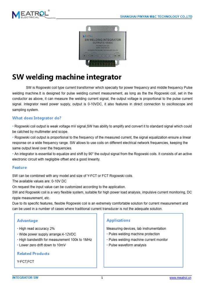 SW Integrator for Rogowski Coils | PDF | Inductor | Power Supply