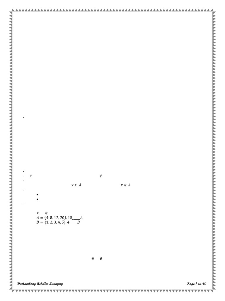 Understanding Sets and Operations in Math | PDF | Equations | Function ...