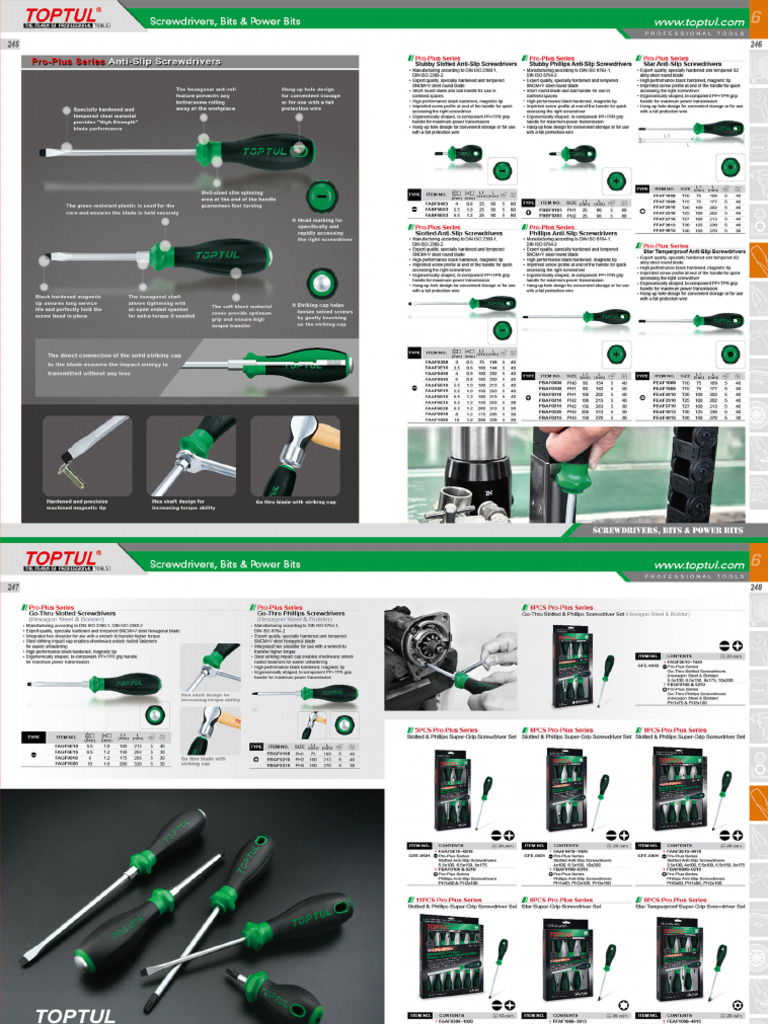 Screwdrivers, - Bits - & - Power - Bits Toptul | PDF