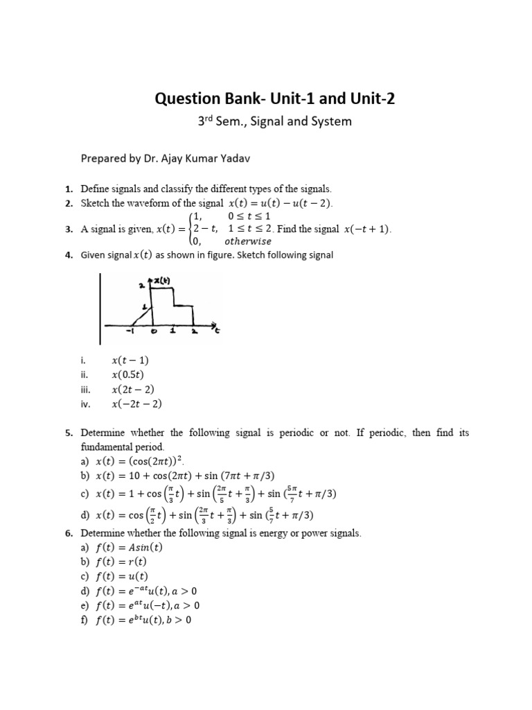 Signal and System Question Bank | PDF | Chess Theory | Chess