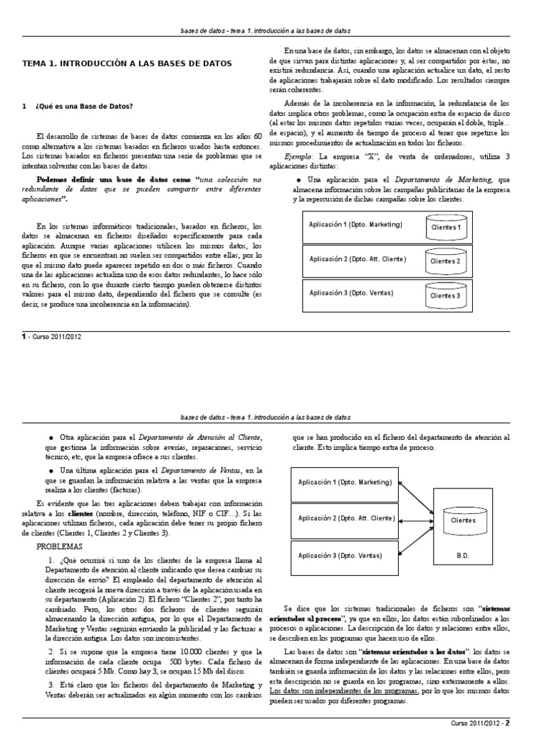 Introducción a las Bases de Datos | PDF | SQL | Bases de datos