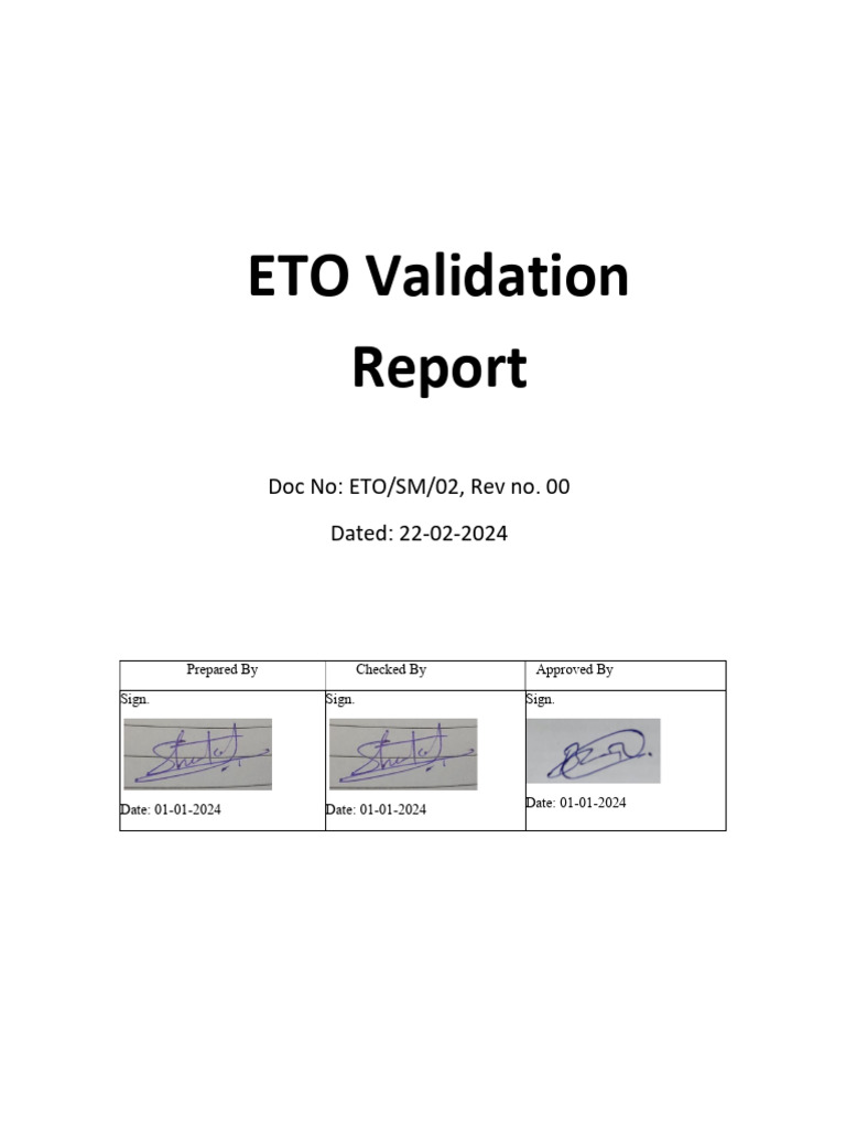 ETO Sterilization Validation Protocol | PDF | Sterilization (Microbiology)