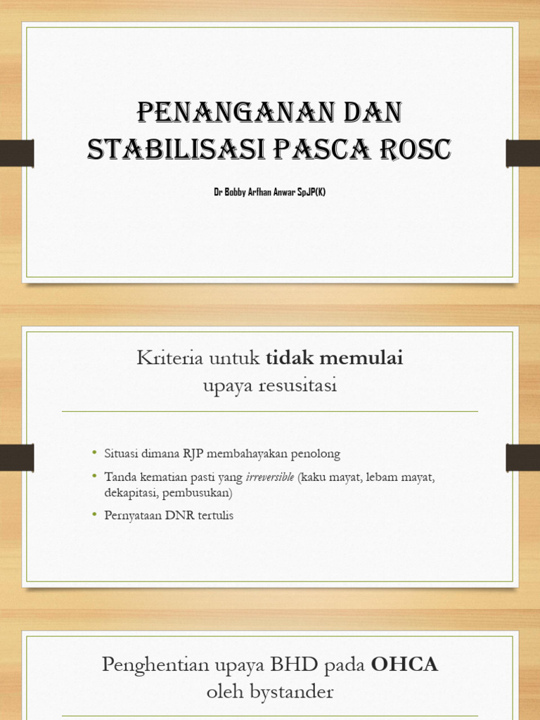 Stabilisasi Pasca-ROSC Pada Pasien Henti Jantung | PDF