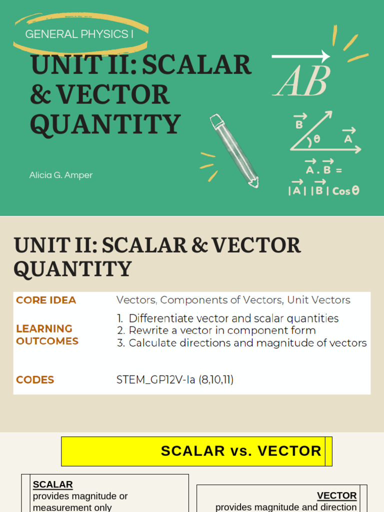 Scalar and Vector Quantities Explained | PDF | Euclidean Vector | Velocity