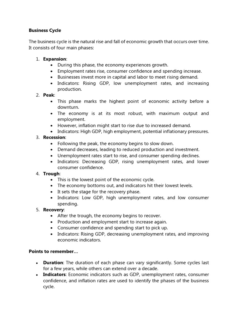 Understanding the Business Cycle Phases | PDF | Recession | Business Cycle