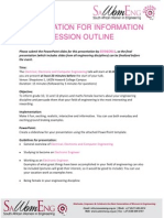 Presentation For Information Session Outline - Elec Eng