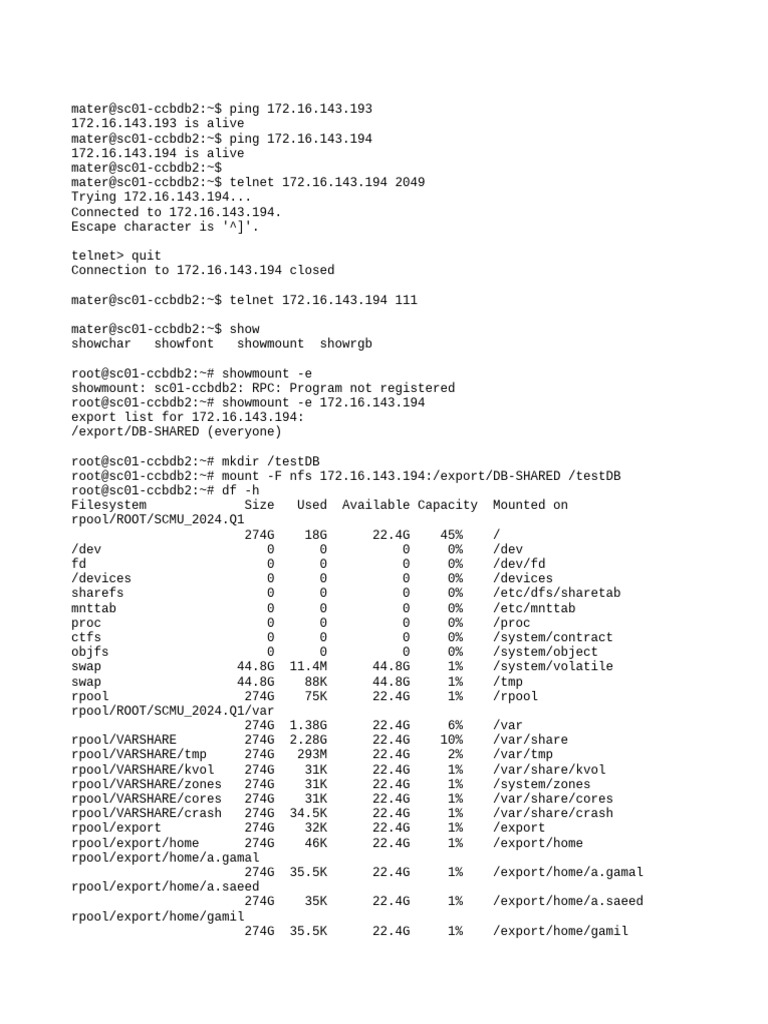 NFS Mounting and Network Testing Guide | PDF | Information Technology ...
