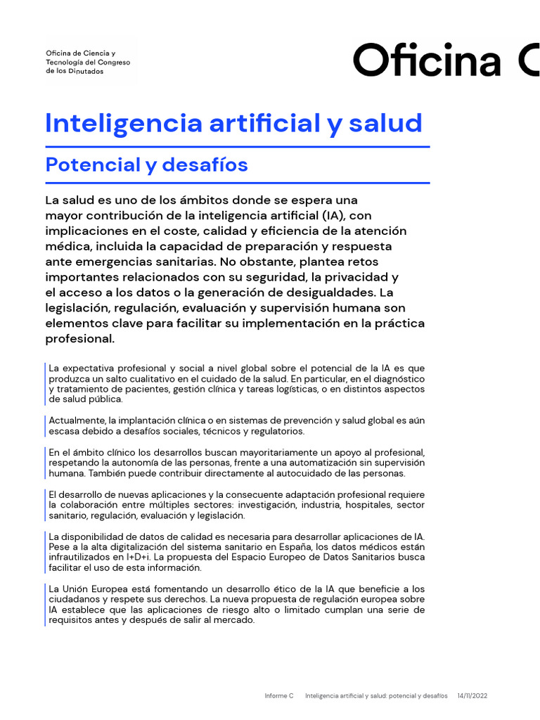 IA en Salud: Retos y Oportunidades | PDF | Inteligencia artificial ...