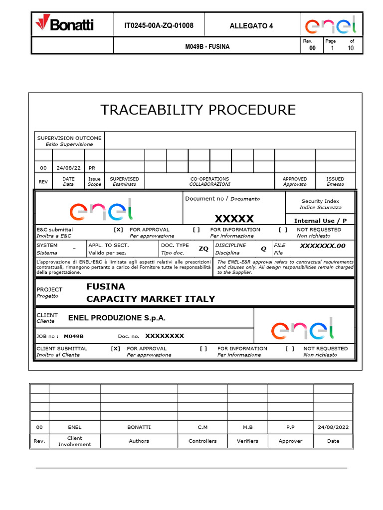 ALLEGATO 4 (Traceability Procedure) | PDF
