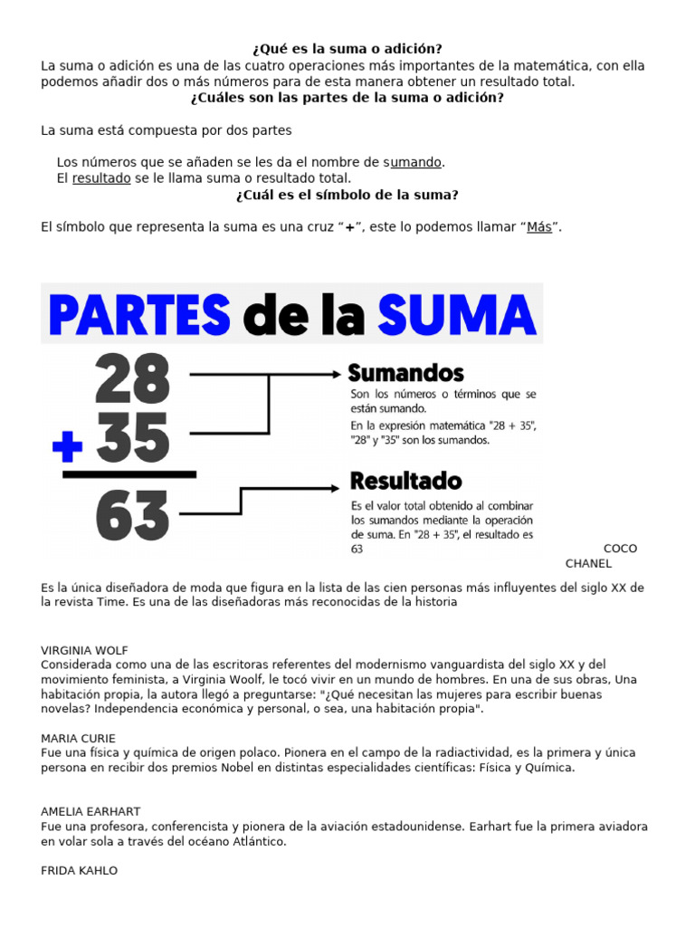 Origen y partes de la suma | PDF | México