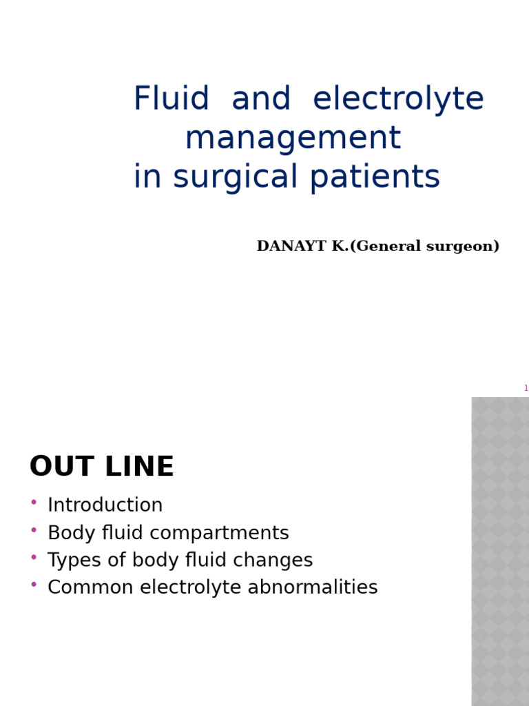 Fluid and Electrolyte Management of The Surgical Patient | PDF ...