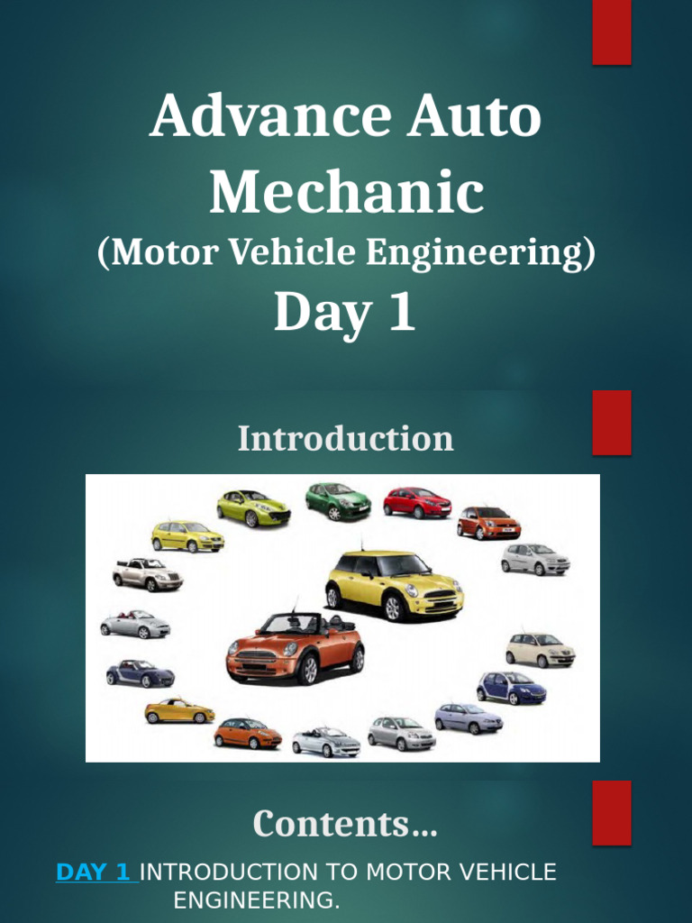 Motor Vehicle Engineering Overview | PDF | Fuel Injection | Throttle