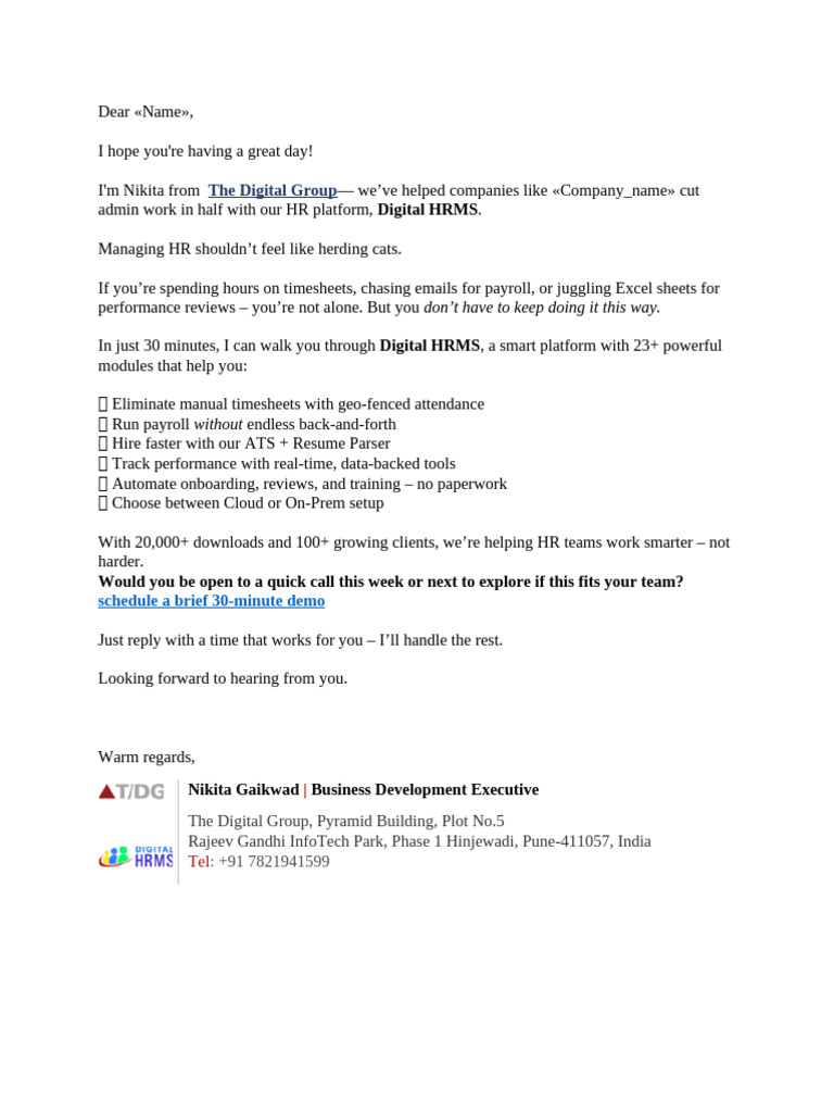 Fresh HRMS Template | PDF