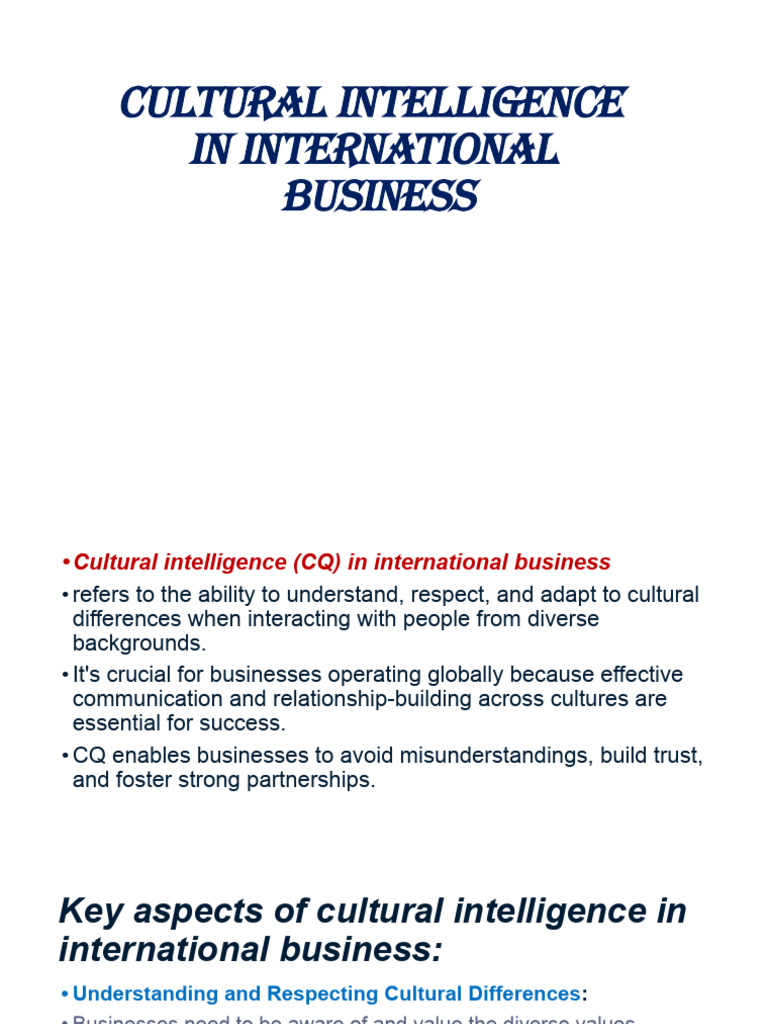 Cultural Intelligence in Global Business | PDF | Brand | Negotiation