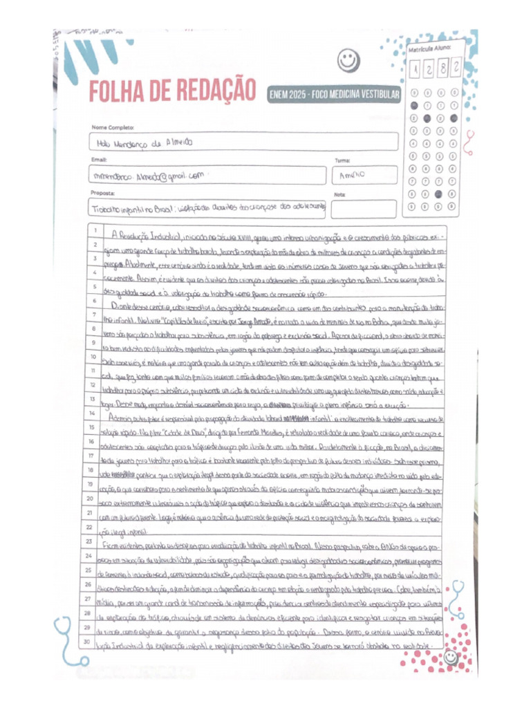 Redação Trabalho Infantil | PDF