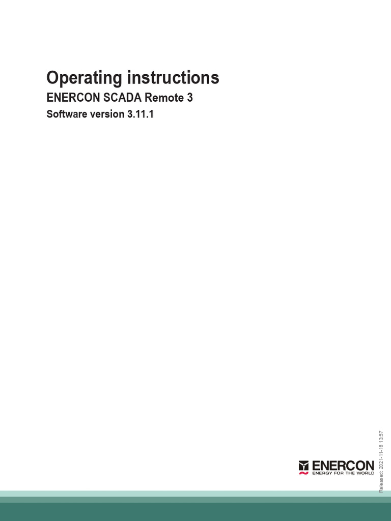 ENERCON SCADA Remote 3 User Guide | PDF | Window (Computing) | Button ...