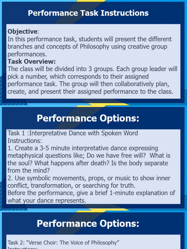Creative Philosophy Performance Tasks | PDF | Liberal Arts Education