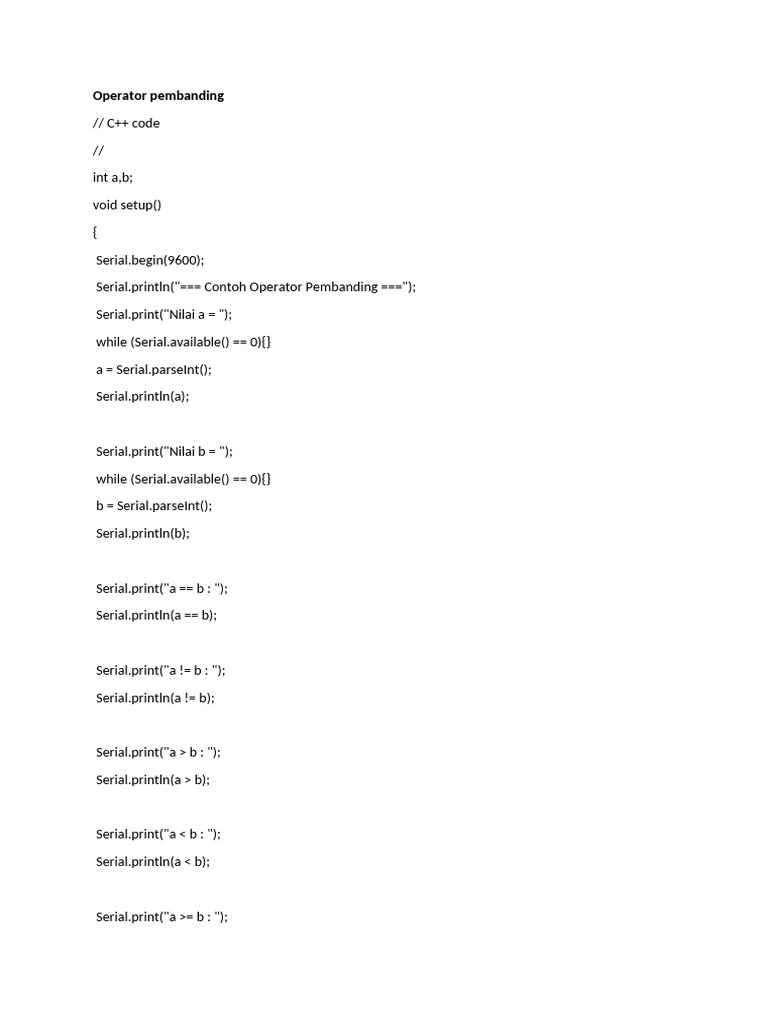 Operator Pembanding | PDF