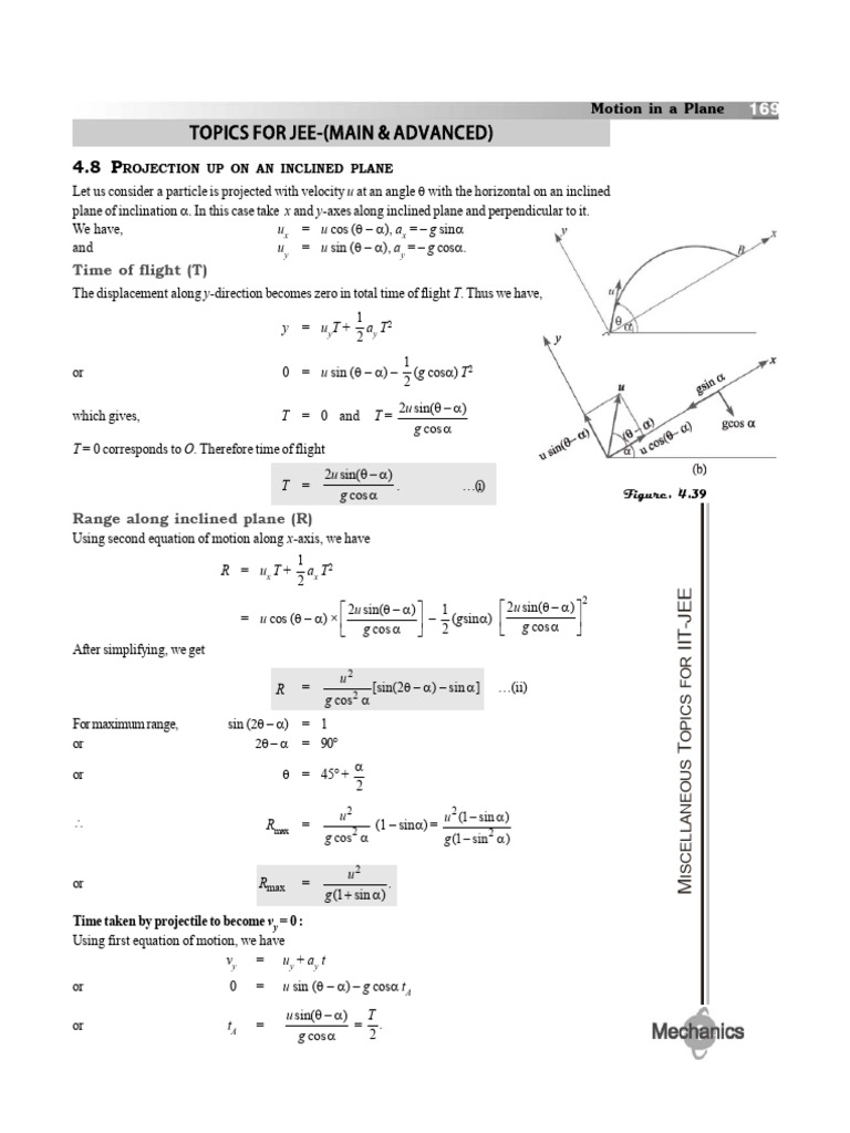 Projectile Motion on Inclined Planes | PDF | Acceleration | Curvature