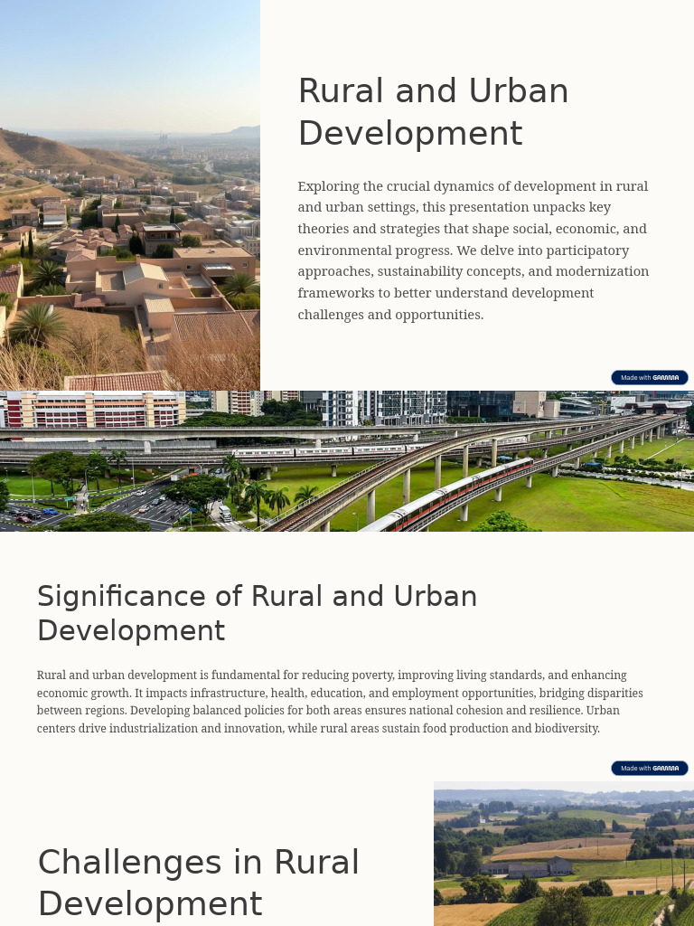 Rural and Urban Development Insights | PDF | Sustainability | Urban ...