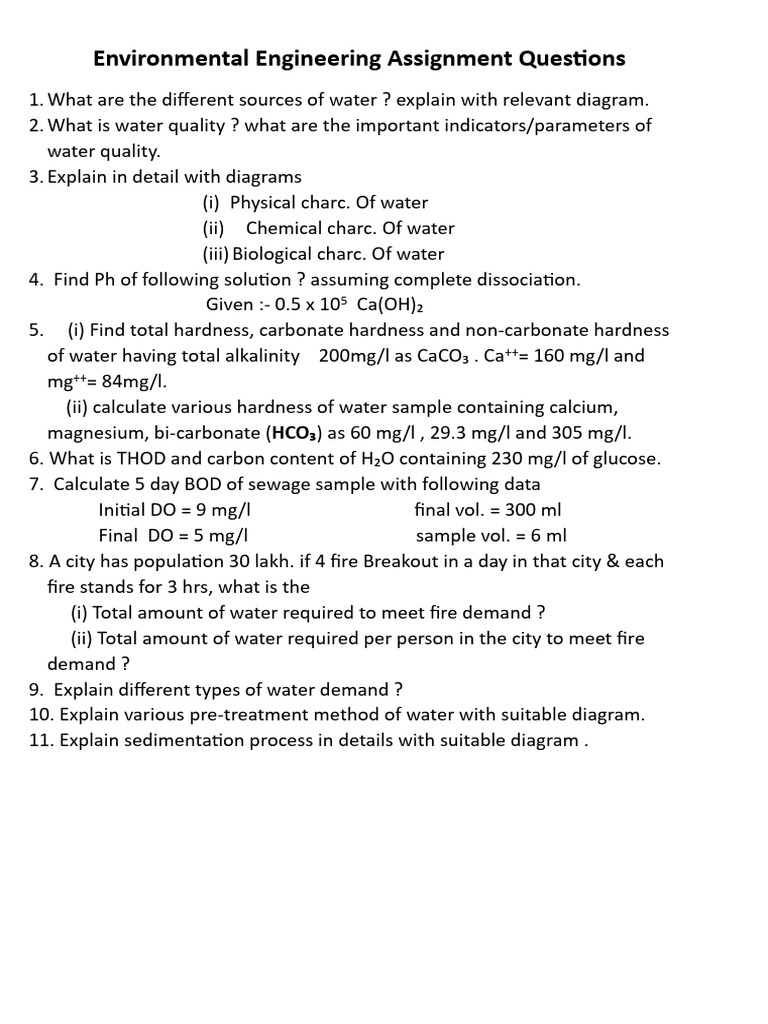 Environmental Engineering Assignment | PDF