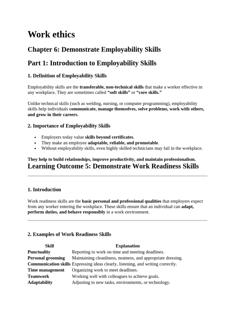 Identifying Work Ethics Elements | PDF | Communication | Nonverbal ...