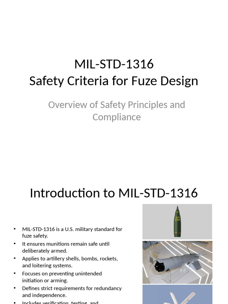 Fuze Safety Criteria per MIL-STD-1316 | PDF | Fuze